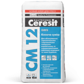 CM 12 Клеящая смесь для керамогранита Gres (25 кг) CM 12 Клеящая смесь для керамогранита Gres (25 кг)