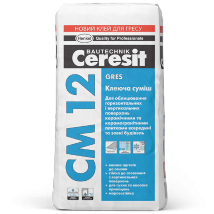 CM 12 Клеящая смесь для керамогранита Gres (25 кг)